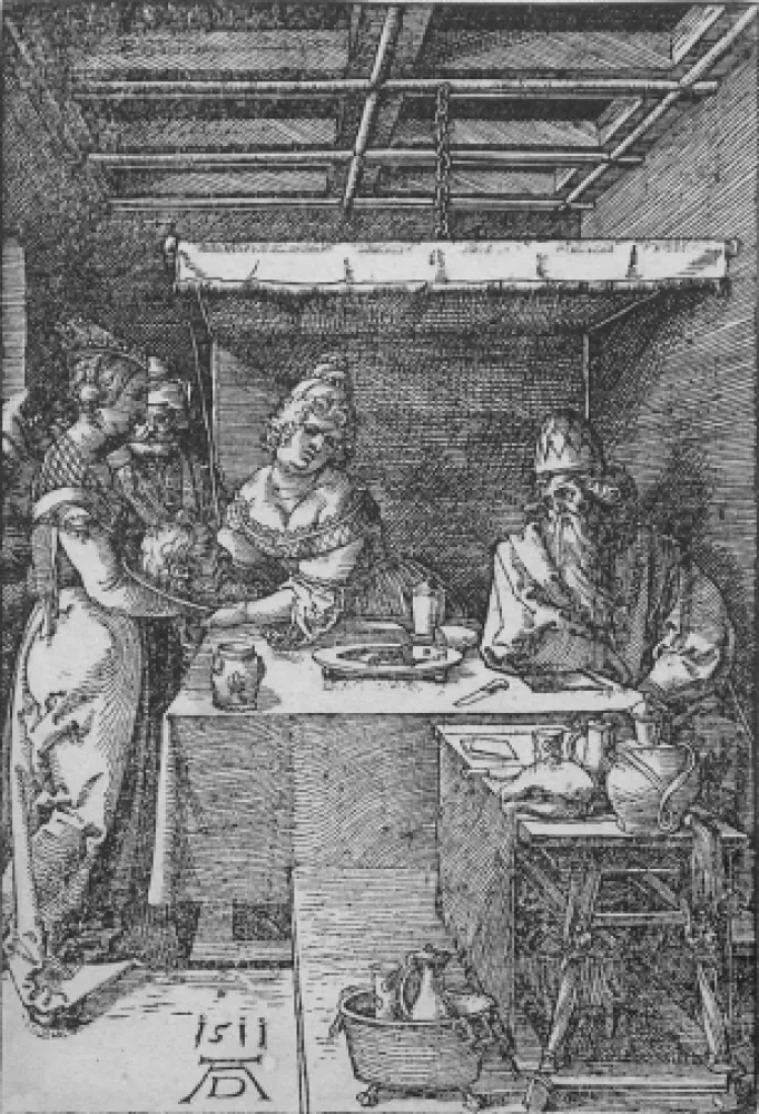 Holzschnitt Durer - Salome Presenting the Head of John the Baptist to Herodias