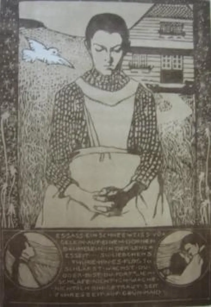 Holzschnitt Dutczynska - Ein schneeweiss Vögelein / A Snow-White Little Bird