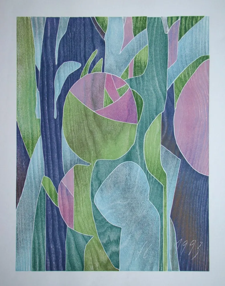 Holzschnitt Eggenschwiler - Morgentau