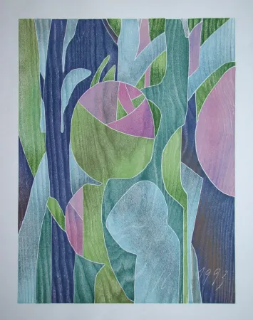 Holzschnitt Eggenschwiler - Morgentau