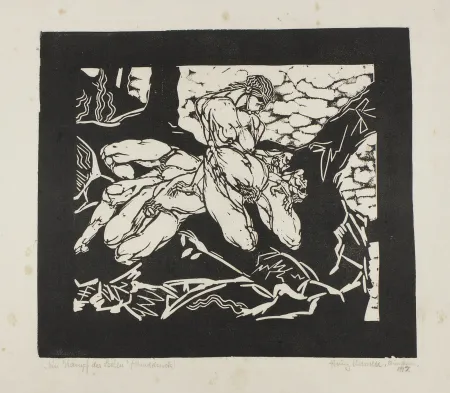 Holzschnitt Ehmsen - Ein Kampf der Seelen 