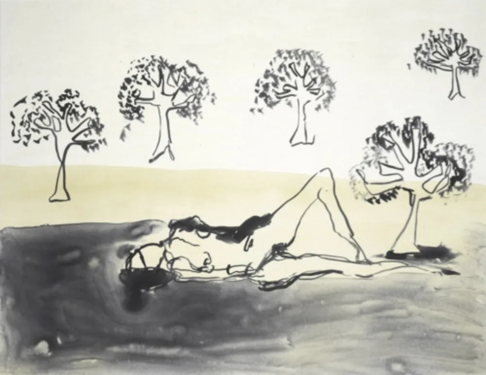 Lithographie Emin - Laying with the Olive Trees