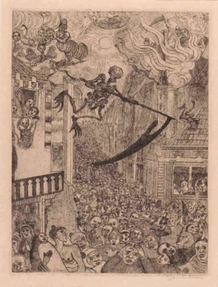 Stich Ensor - La mort poursuivant le troupeau des humains