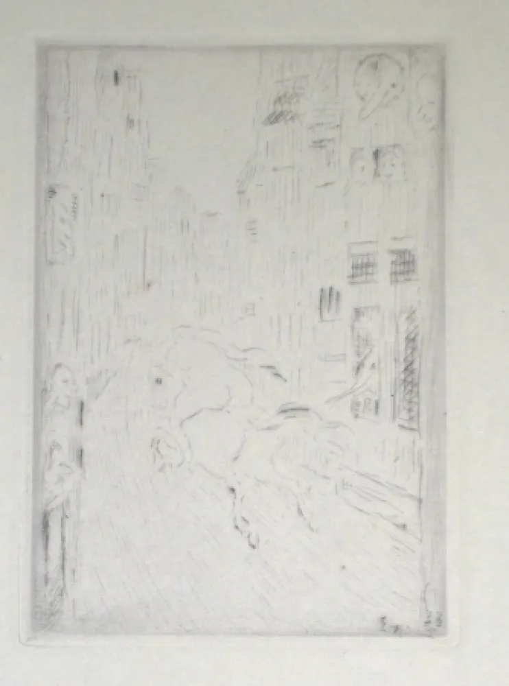 Kaltnadelradierung Ensor - Lady Godiva