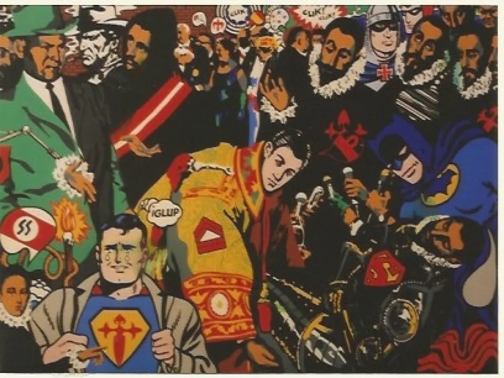 Siebdruck Equipo Cronica - El happening del Conde Orgaz