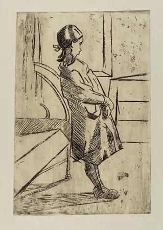 Radierung Erba - BAMBINA IN PIEDI