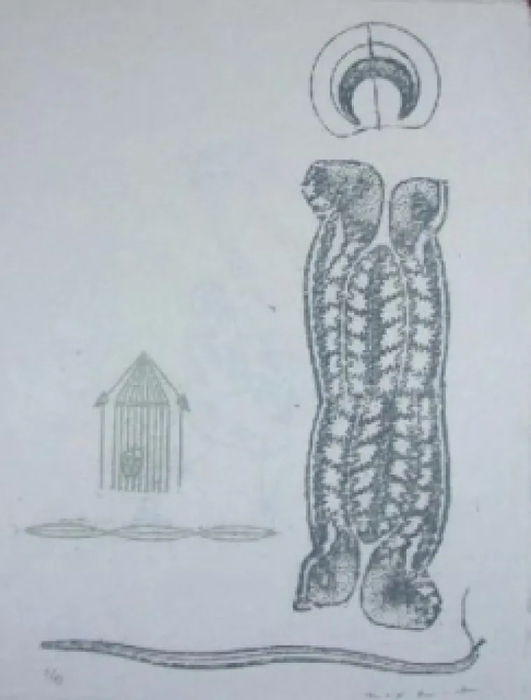 Linolschnitt Ernst - Lewis Caroll's Wunderhorn