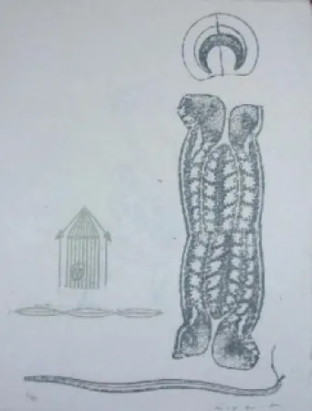 Linolschnitt Ernst - Lewis Caroll's Wunderhorn