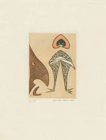 Aquatinta Ernst - Ohne Titel bzw. Le chapeau rouge,