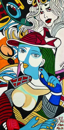 Stich Erro - FEMME AU CHAPEAU