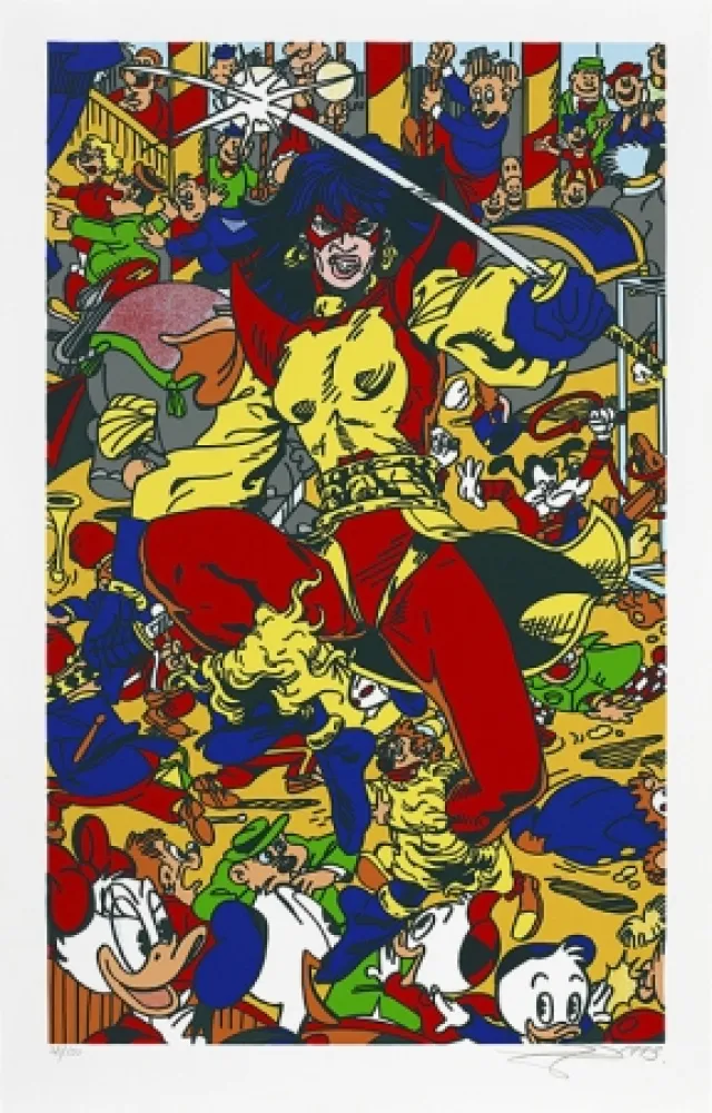 Siebdruck Erro - La femme fatale V