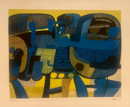 Lithographie Esteve - Deux Larrons 