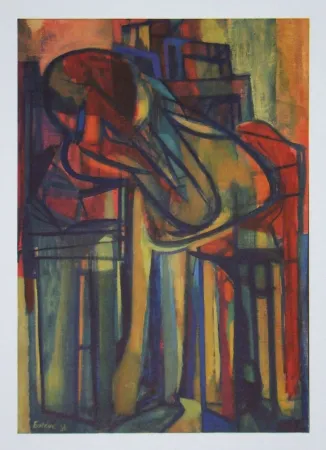 Heliogravüre Esteve - Femme assise