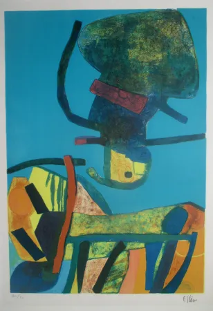 Lithographie Esteve - Haut Perché