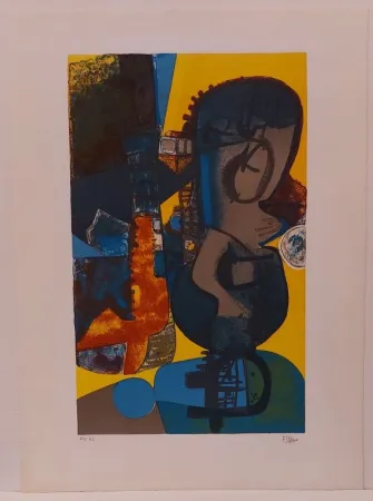 Lithographie Esteve - Lunaire administratif 