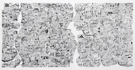Siebdruck Fahlström - Sketch for World Map from the Peace Portfolio