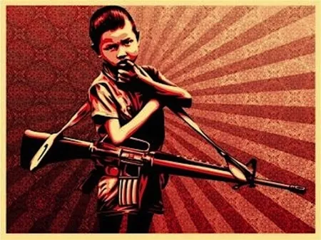 Siebdruck Fairey - Duality of Humanity #5