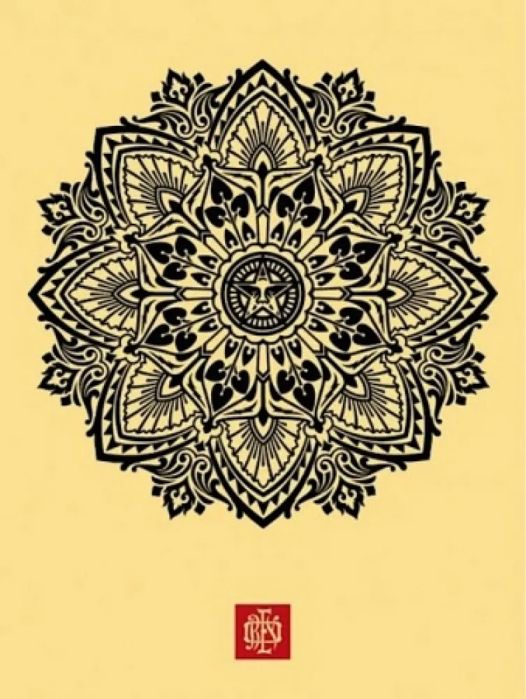Siebdruck Fairey - Mandala Ornament 1 Cream