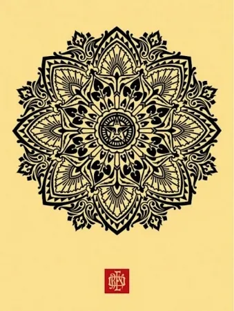 Siebdruck Fairey - Mandala Ornament 1 Cream