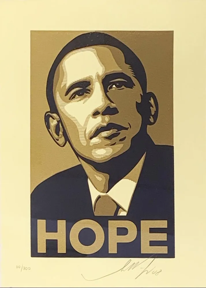 Siebdruck Fairey - Obama Hope Gold from Artists for Obama Portfolio