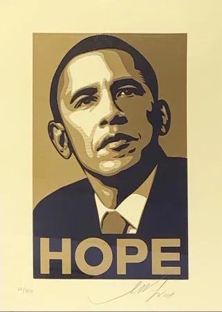 Siebdruck Fairey - Obama Hope Gold from Artists for Obama Portfolio