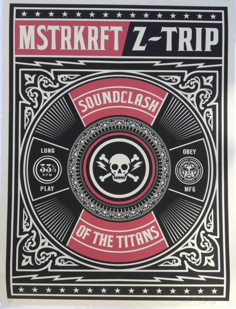 Siebdruck Fairey - Soundclash of the titans