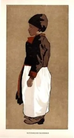 Holzschnitt Fanto - Slovakischer Bauernbub / Slovak Farmboy