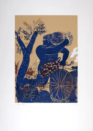 Siebdruck Fassianos - Dieu de l'Olympe