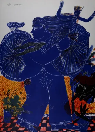 Lithographie Fassianos - Le Chat surpris