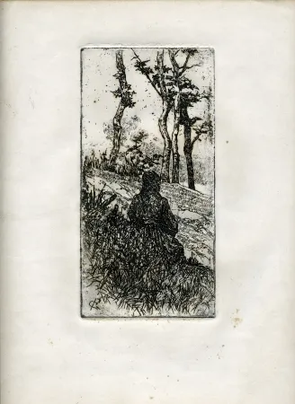 Stich Fattori - CONTADINA TOSCANA SEDUTA (Tuscan Peasant Woman Sitting) 