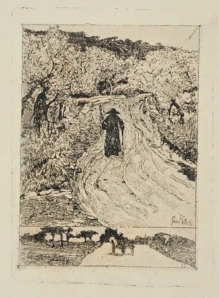 Radierung Fattori - Ritorno a casa