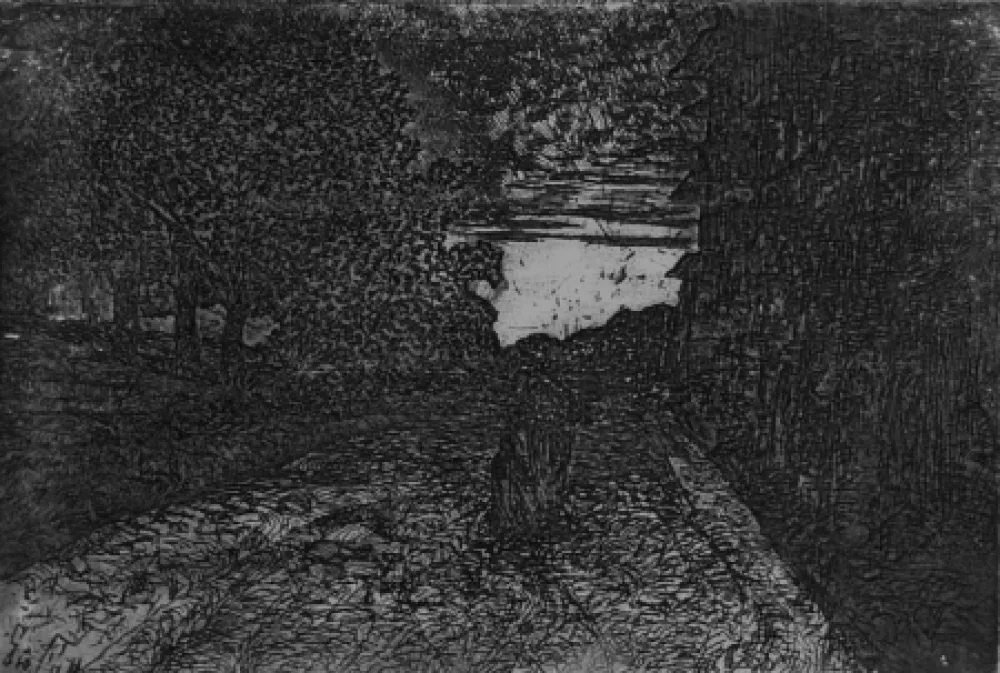 Radierung Fattori - Tramonto