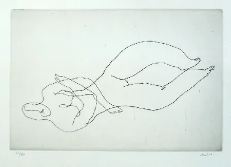 Radierung Fautrier - Nu couché II