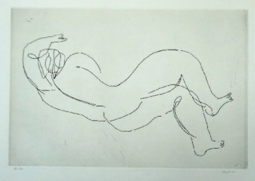 Radierung Fautrier - Nu couché III