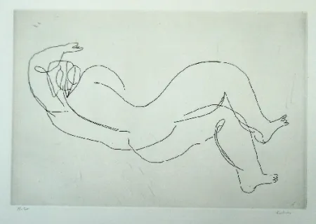 Radierung Fautrier - Nu couché III