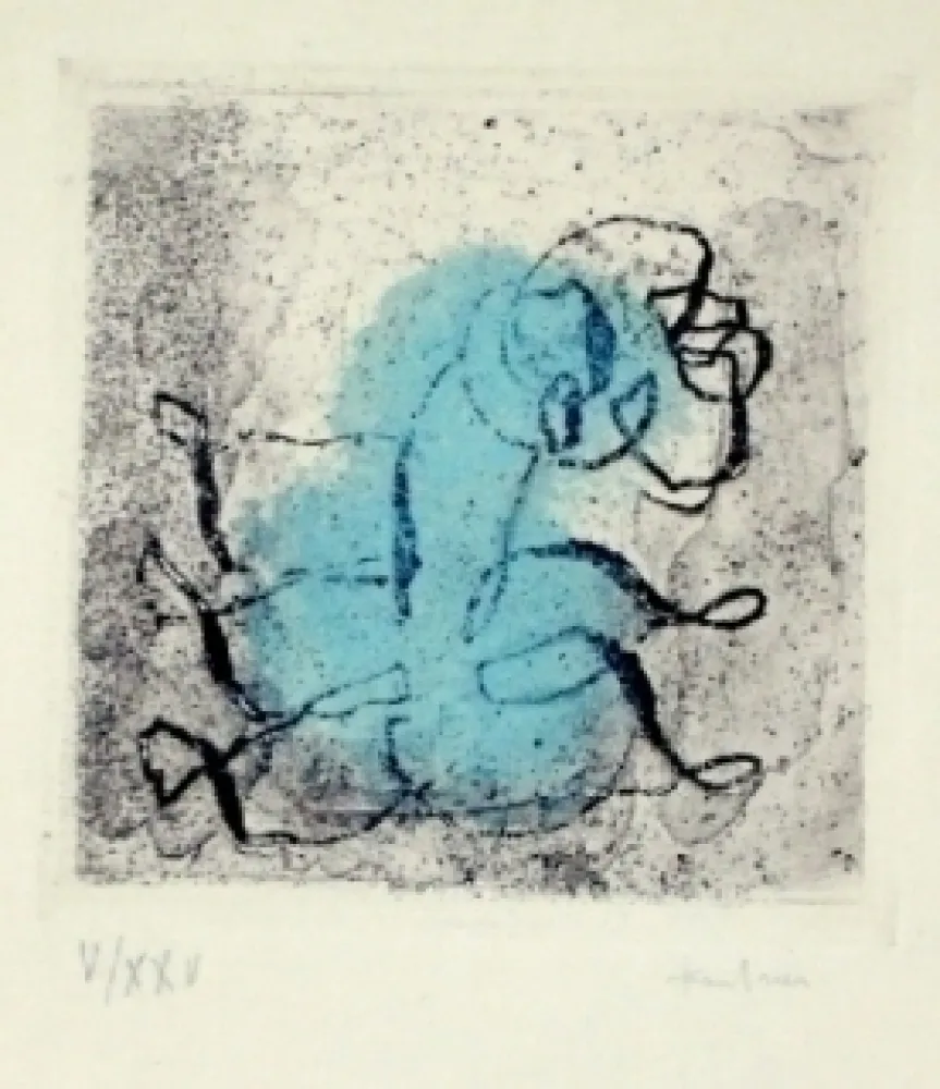 Radierung Und Aquatinta Fautrier - Petit paysage vert et violet