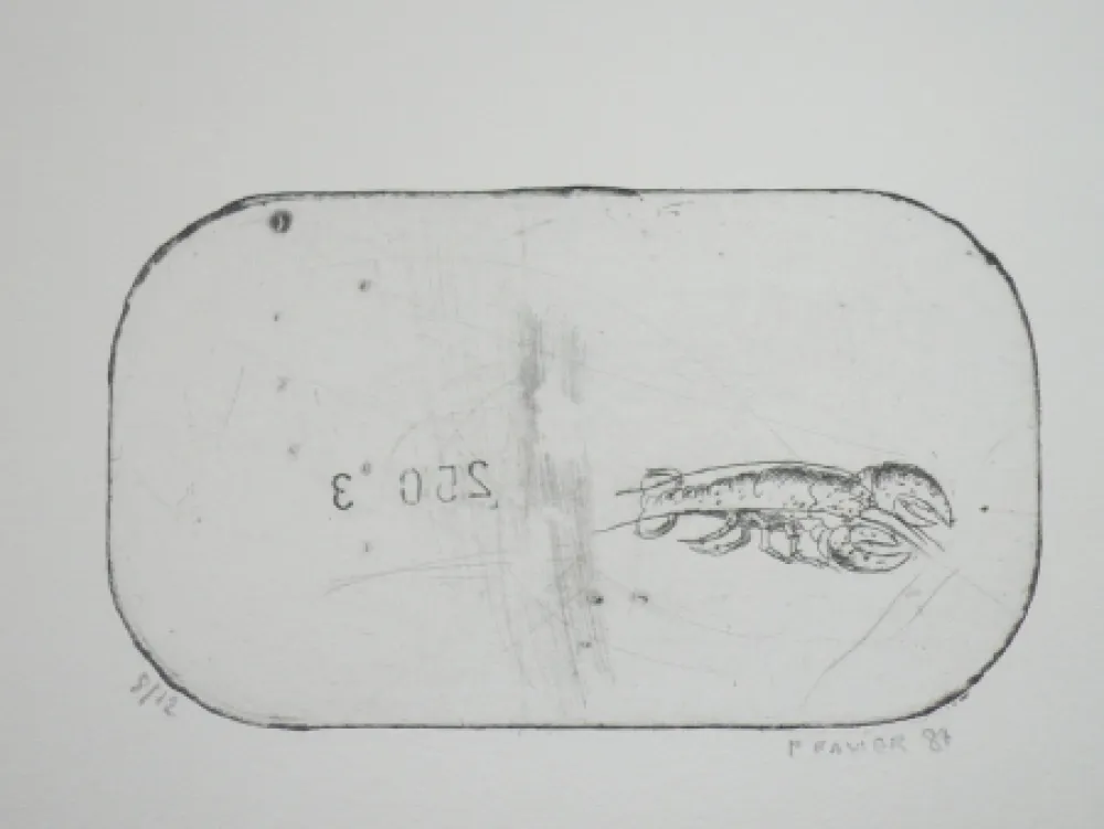 Radierung Favier - Le homard (série des mousselines)