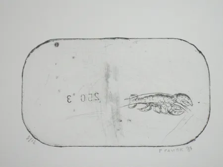 Radierung Favier - Le homard (série des mousselines)