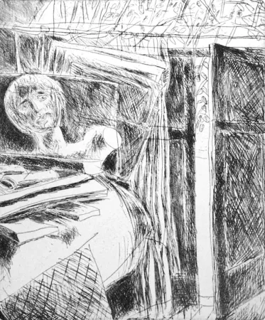 Radierung Fazzini - Nello studio