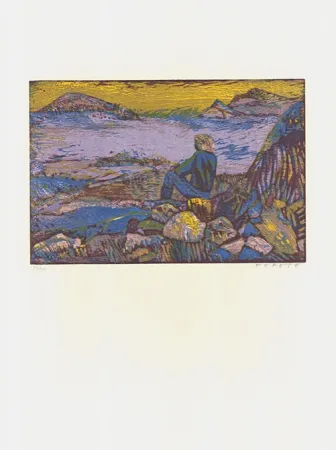 Holzschnitt Fekete - Am Meer