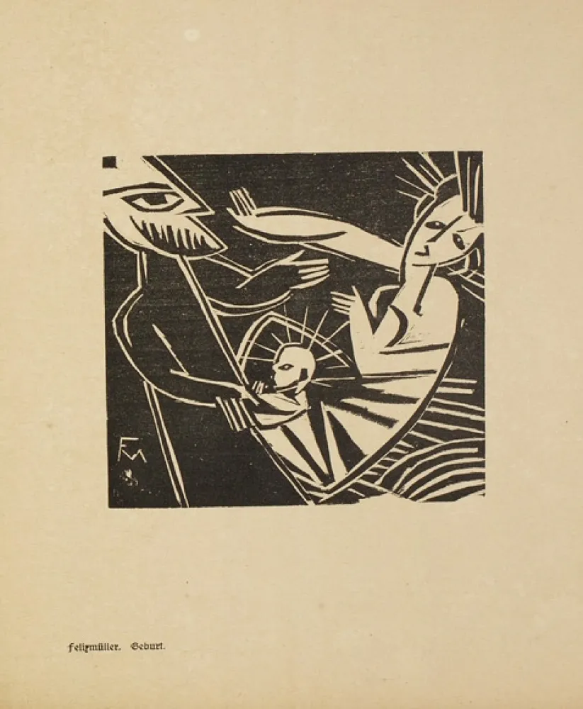 Holzschnitt Felixmuller  - Die schöne Rarität