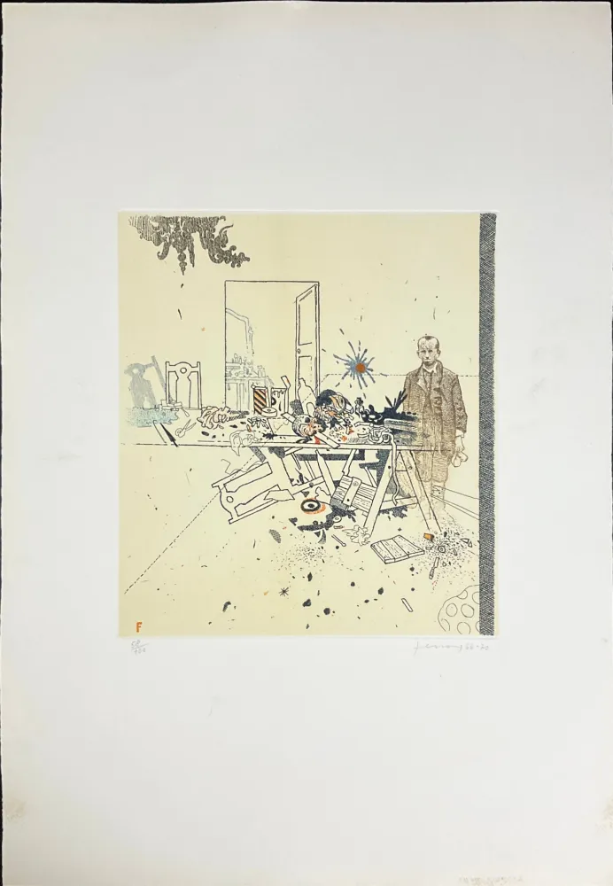 Radierung Ferroni - La stanza ritrovata II