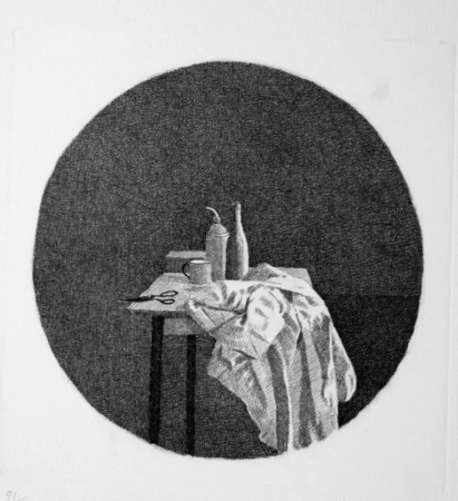 Radierung Ferroni - Oggetti e panneggio