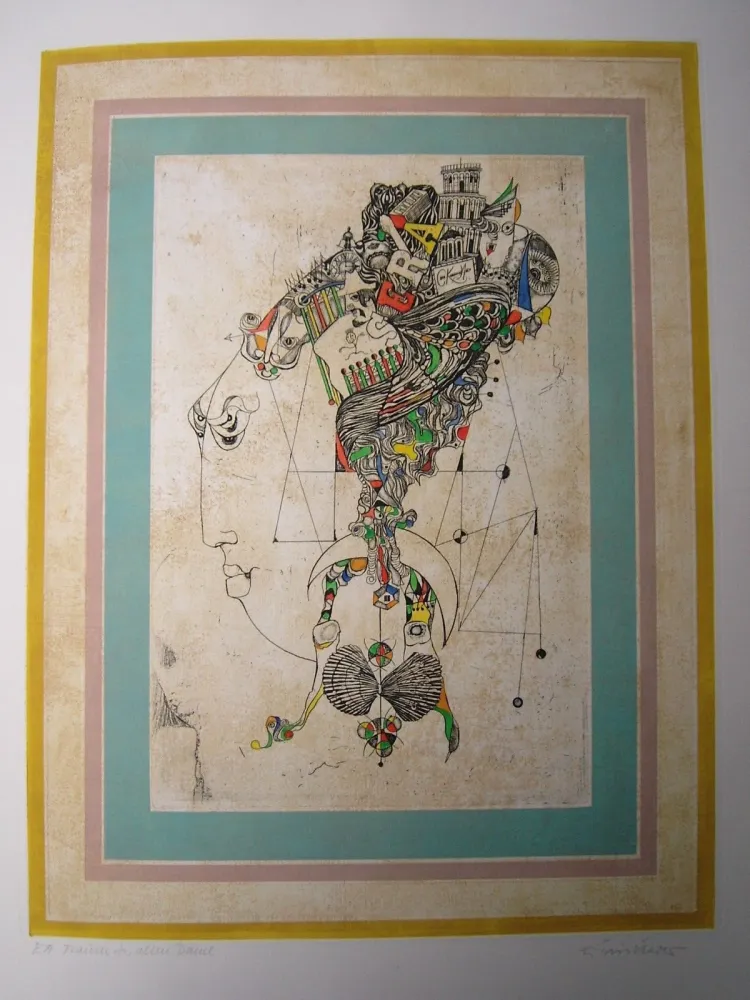 Radierung Und Aquatinta Finsterer - Traum der alten Dame