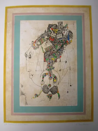 Radierung Und Aquatinta Finsterer - Traum der alten Dame