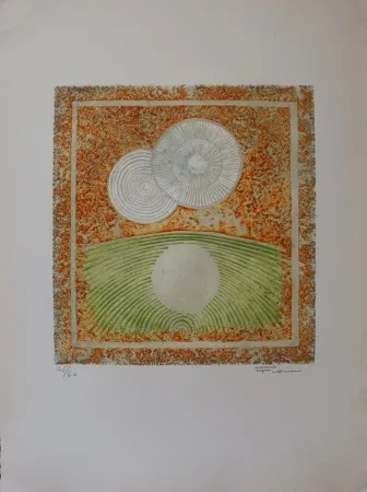 Radierung Und Aquatinta Fiorini - Abstraction aux deux soleils