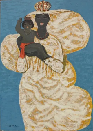 Siebdruck Fiume - MADONNA NERA CON BAMBINO