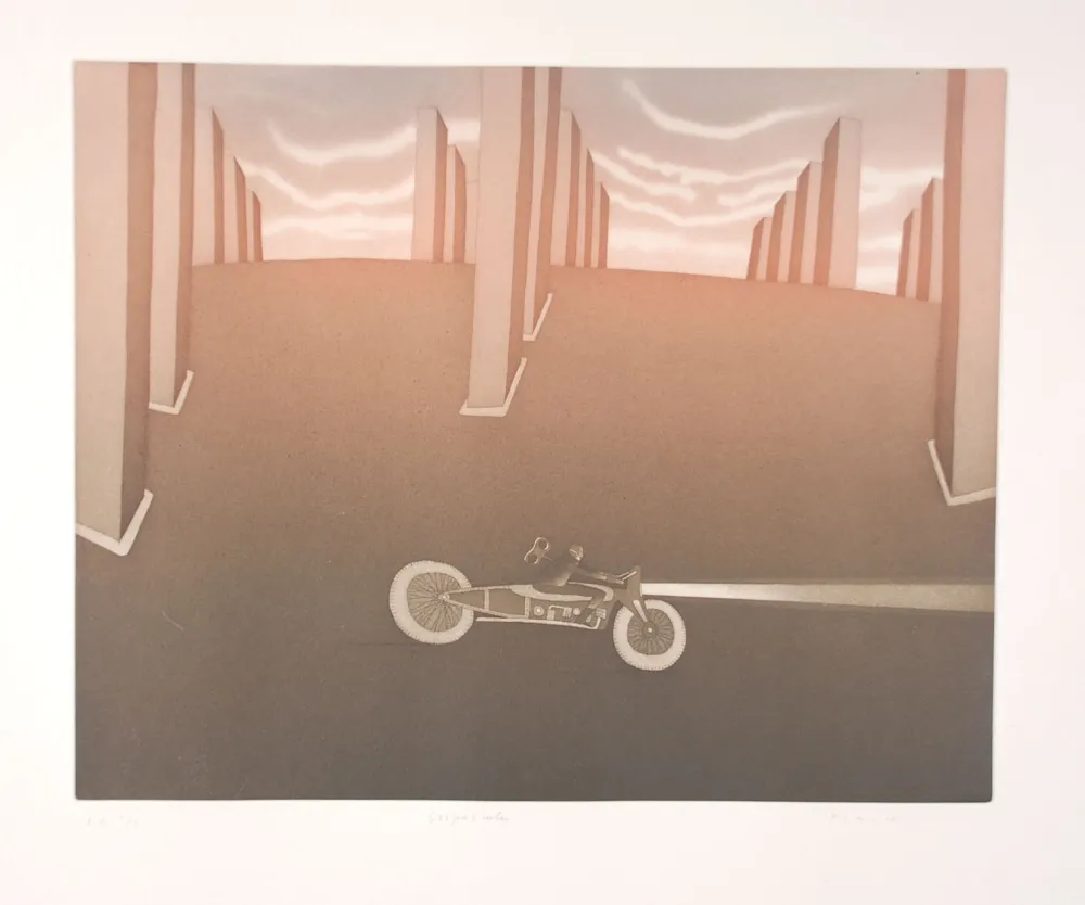 Radierung Und Aquatinta Folon - Crépuscule