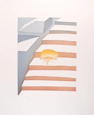 Radierung Und Aquatinta Folon - Dans le labyrinthe