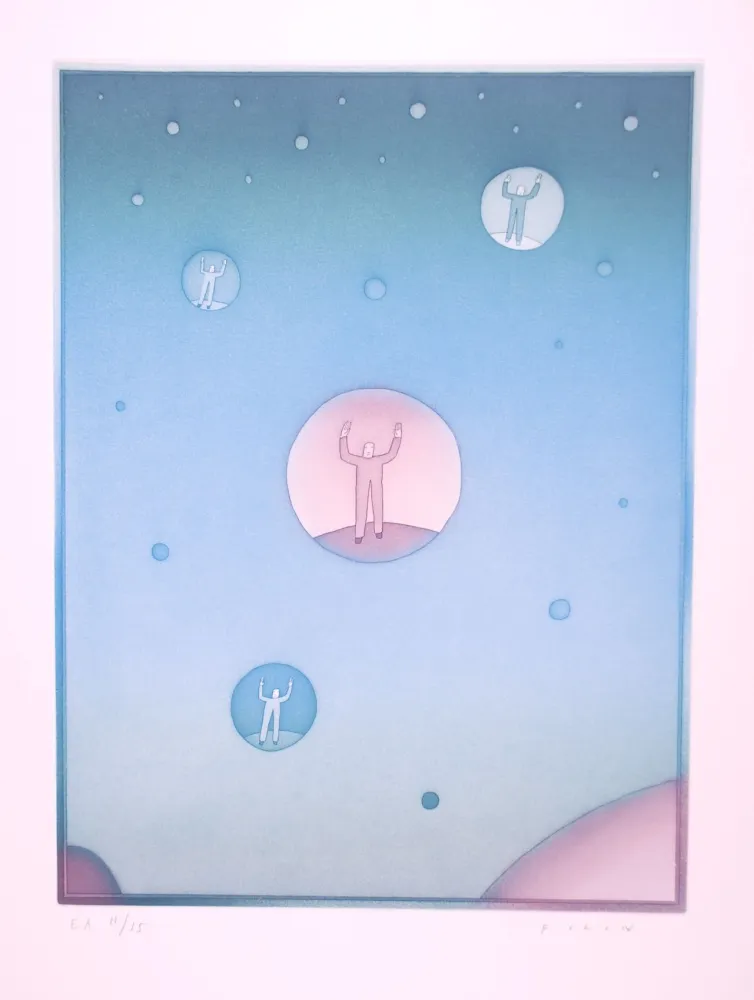 Radierung Und Aquatinta Folon - La Communication